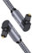 SOUNDFAM Dual 90 Grad Optisches Audiokabel Doppeltes Rechtwinkliges Optisches Kabel 360° frei Drehbarer Stecker Digitales Optisches Audiokabel für Heimkino, Soundbar, TV-Grau 5M