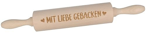 Spruchreif | Nudelholz mit Gravur | Teigroller aus Holz | Backen | Plätzchen | Teigausroller als Backzubehör | Backrolle aus Holz | Teigwalze | Küchenaccessoire