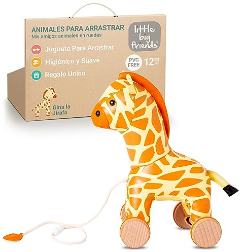 Little Big Friends Pull Along Friends | Pull Along Toy for Baby | Traditional Toys | Easy to Clean | Gina the Giraffe
