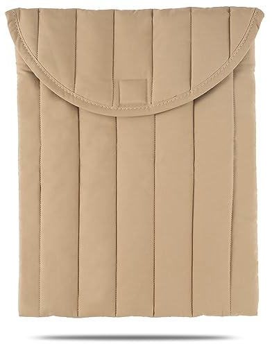 Linpr Puffy Laptop Sleeve 13-14 Inch Streak-Beige, Protective Carrying Case for Men and Women, Cute Case Bag Compatible with 13 and 14 Inch Laptops, for MacBook Air M2, Asus/Dell Xps in Cover