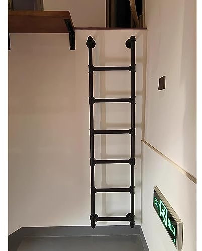Taburete escalera Escalera De Salida Para Pozo De Ventana De Sótano, Montaje En Pared Escalera De Desván Escalera De Subida Vertical Dormitorio Escalera Para Cama Doble Para Cama Alta, Carga 330lbs (