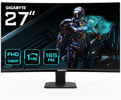 Gigabyte GS27F 27 Monitor de Juego FHD - 1920 x 1080, 165Hz, 1ms, 300 CD/m², FreeSync Premium, HDR Ready, HDMI 2.0, Displayport 1.4