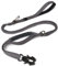 Joytale Taktische Hundeleine, 1.2m-1.8m Bungee Hundeleine Reflektierend mit 2 Gepolsterten Griffen, Autosicherheitsgurt, Leine Hund ohne Zugkraft für Mittelgroße, Große, X-Große Hunde, Grau