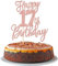 1 Stück Happy 17th Birthday Tortendeko Glitzer Prost auf 17 Jahre Geburtstag Kuchen Deko Sweet 17 Cake Topper für Happy 17th Birthday Theme Party Kuchen Dekoendeko Rosegold