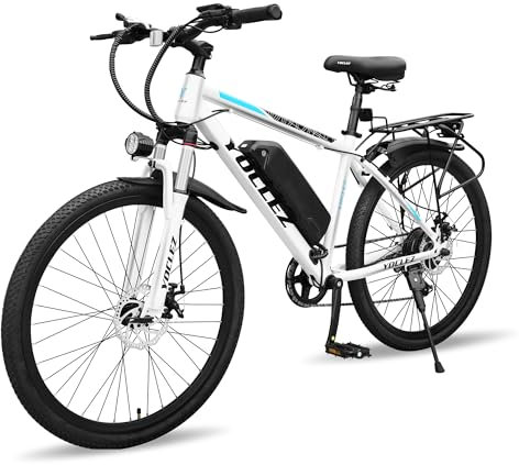 26'' Electric Bikes for Adults. City Commuter E-bike with High-Speed Brushless Motor. Electric Bike for 7 Speed Gear, Built-in 36V-8Ah/13Ah Removable Li-Ion Battery, G51 LCD Display, Dual Disc Brake