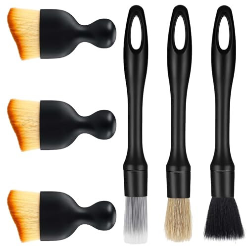 Auto Reinigung Pinsel Set 6 Stück Auto Detailingbürste Auto Detailingbürste Auto Reinigungsbürsten Ultrasoft Auto Reinigungspinsel Premium Reinigungsbürste Kit für Autopflege und Staubwischen