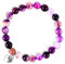 TIESOME Amethyst Perlen Armband Damen, 8mm Naturstein Heil Armband mit Liebesanhänger Chakra Yoga Armbänder Geschenke für Christams Paar/Freundschafts Armbänder Linderung Depression Angst Stress