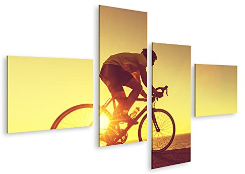 islandburner Prime Bild auf Leinwand Rennrad Radfahrer Mann Radfahren Sonnenuntergang Rennrad Radfahrer Man Bilder Wandbilder Poster