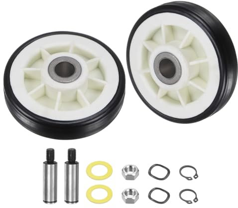 QUARKZMAN 2er Set Trockner Trommelrollen-Kit 12001541/303373K Trockner Trommelrollen Stützrad-Kit, Wartungsreparatur-Kit Ersatzteil