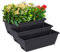 pdodo Juego de 3 maceteros, jardineras rectangulares con platillo, perfectas para alféizar de ventana, balcón, jardinera estrecha para interiores, macetas y hierbas