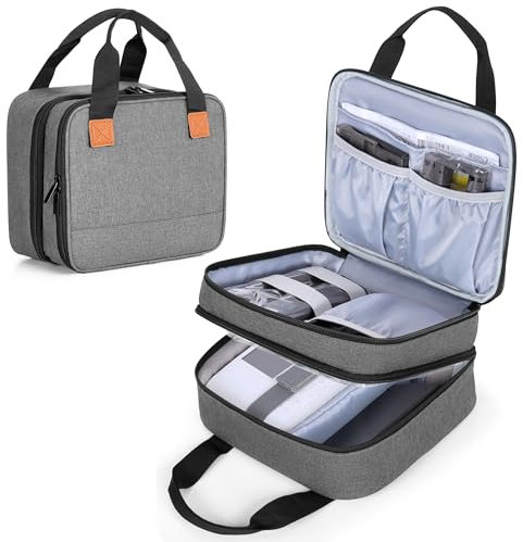 Luxja Photo Printer Case Compatible with Canon SELPHY CP1500 / CP1300 / CP1200, Photo Printer Bag with Accessory Pockets, Grey