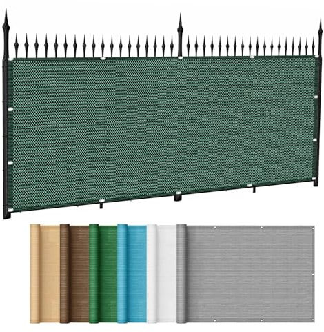 Balkonverkleidung Sichtschutz 40 x 300 cm Windschutz Sonnenschutz Und Wetterfest Sichtschutz Zaunblende Sichtschutz Zaun mit Ösen, Kabelbinder für Balkon Garten, Dunkelgrün
