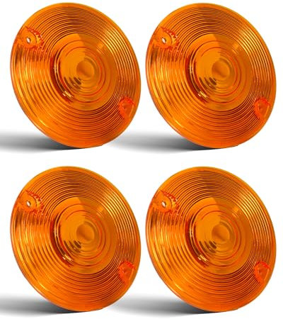 FLYINGWING 4 Stück flache, orange Farbe, klare LED-Blinker-Objektivabdeckungen 3 1/4 Zoll,kompatibel mit Harley Davidson Touring Electra Glide Road King Softail 1986–2023