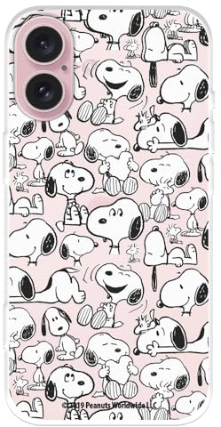 Hülle Kompatibel mit iPhone 16 Offizielle Peanuts Snoopy-Silhouetten zum Schutz Ihres Handys, Transparente Flexible Silikonhülle mit Offizieller Snoopy-Lizenz