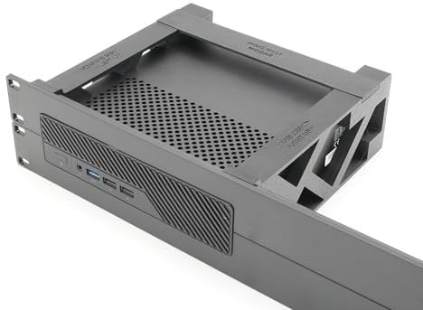 Rack mount for MiniSforum MS-01 / MS-A1 Injection Molded Front panel and 3D Printed Rear arms 19inch 2U