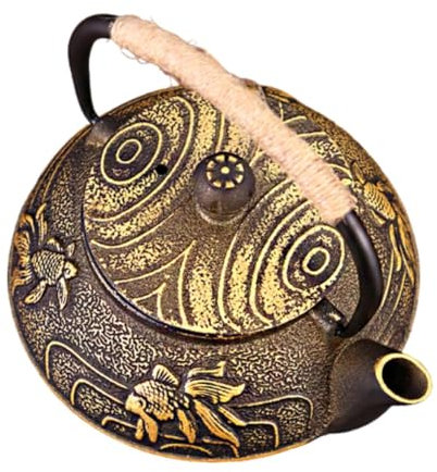 zishuo shop Teekessel, Eisen, Teekanne, Teegeschirr, 0,8 l, stabiler Teekessel, traditionell, rutschfest