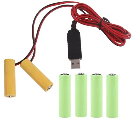 YUGSHNKFC Convertidor de energía USB de 4,5 V AA eliminadores de baterías falsas reemplazan 3 pilas LR6 AA de 1,5 V