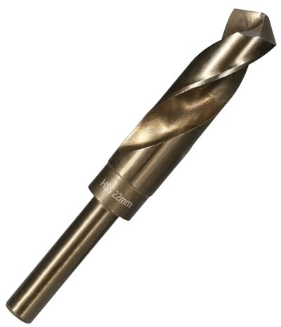 Vearter 22mm Spiralbohrer, HSS M2 Bohrer für Metall mit 12,7 mm Reduziertem Schaft, Schnellwechsel Metallbohrer für edelstahl Stahl, Kupfer, Aluminium, Zinklegierung, Holz und Kunststoff