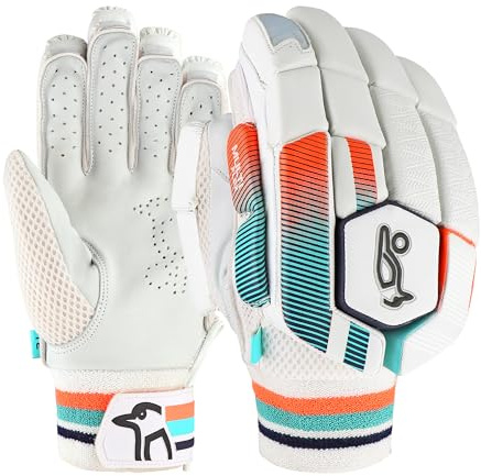 Kookaburra Aura 3.1 Batting Gloves Size Adult Right Hand, Coral/Blue