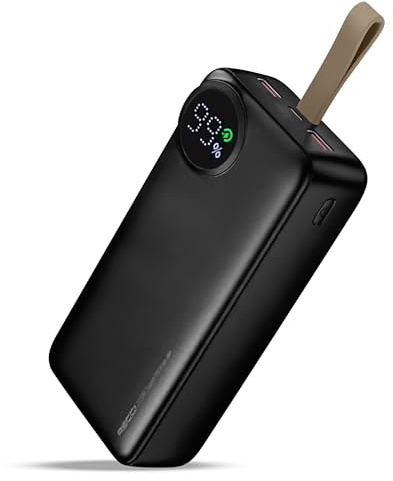 RIGWIG Power Bank PD 20W Fast Charging USB 22.5W x2, USB C Input/Output, LED Display W/Smart Chip Battery Pack for iPhone 16/15/14/13 Pro Max Smartphone Android POWERED BY RECCI (30,000mAh)