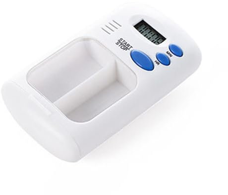 Elektronischer Pillenspender, intelligente Erinnerungsfunktion, intelligente Pillenbox mit doppeltem transparentem Fach, Medikamentenerinnerungswecker, Pillentimer 5.5 x 2 x 9 cm