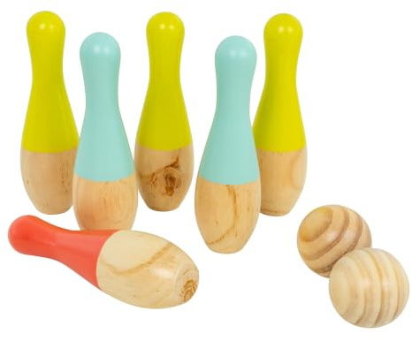 TP Toys Wooden Outdoor Skittles FSC Outdoor Garden Game for Kids Ages 3+ Fun 2+ Player Classic Lawn Skittles Game for Indoor or Outdoor Play