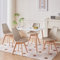 TTATC Mesa de Comedor con Juego de 4 Sillas, Mesa de Comedor Moderna Rectangular, 4 Sillas de Comedor con Patas de Madera de Haya, para Cocina, Sala, Comedor (Beige)