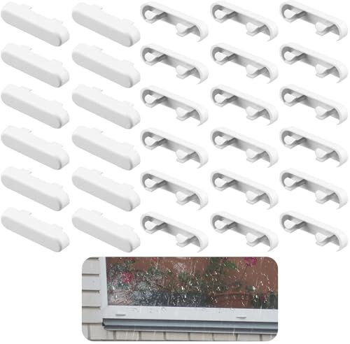 IUSOT Lot de 30 cache-trous de larmes pour fenêtre en UPVC, capuchons de drainage durables pour éviter les obstructions, bouchons de drainage de rechange (blanc)