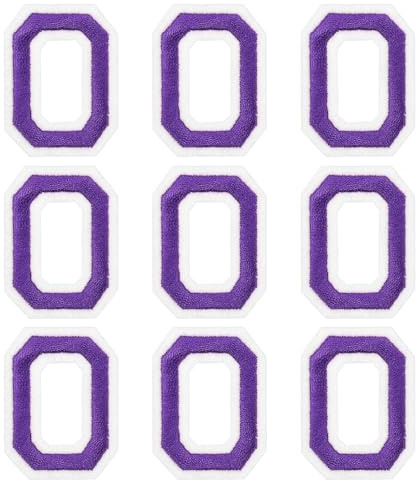 sourcing map Iron on Letter Patches 2 Alphabet O Iron on Embroidered Patch Sew on Letter Stickers Applique for Repairing Clothing Jeans Shoes Hats DIY(Purple, Pack of 9)