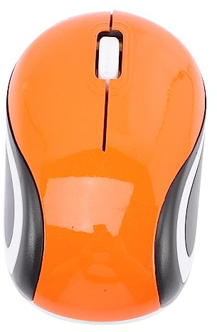 SHINEOFI Petite Souris sans Fil Compacte avec Récepteur USB, Orange | Design Ergonomique Abs, Format Mini pour Bureau et Paquet D’ordinateur, 1 Pièce