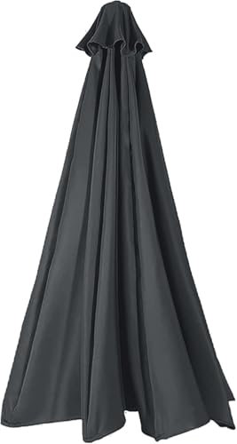 ILiemao Toldo de Repuesto para Sombrilla Patio 6/8 Varillas 3.5/2.5/3.0/4m Cubierta Tela Paraguas Exteriores Recambio Grueso y Fuerte jardín Piscina Terrazas(Gris Oscuro,8 Ribs 4.0m)