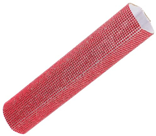 Red Rhinestone Microphone Cover for Handheld Mic, Glitter Sleeve | Universal Fit, Fabric Backing, Sparkling Decorative Finish, Comfortable Hand Feel, Chic and Delicate Styling