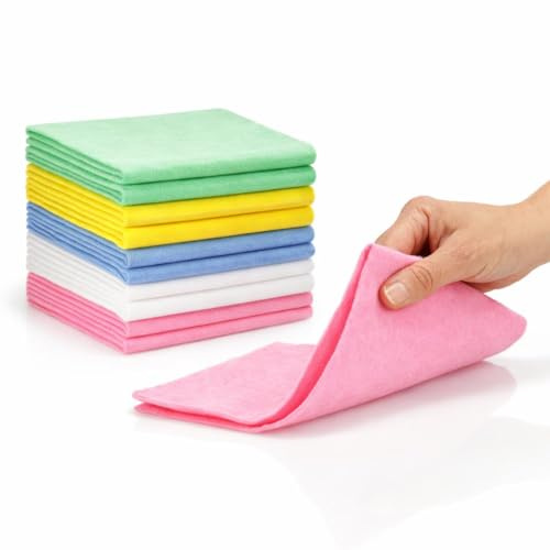 Bayli 30er Set Vliestücher 38x38 cm – Allzwecktuch Farbmix 5 Farben – Spültücher Reinigungstücher saugstark für Küche, Haushalt & Gewerbe