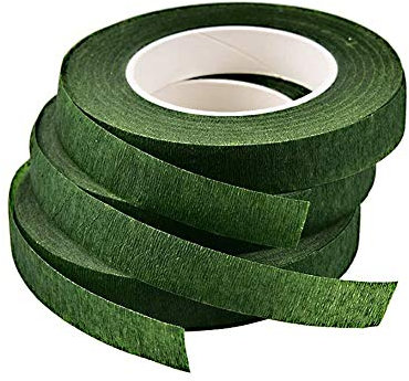QincLing Florist Stem Wrap 3 Rolls Dark Green Floral Tape 90 Feet/Roll for Flower Bouquet