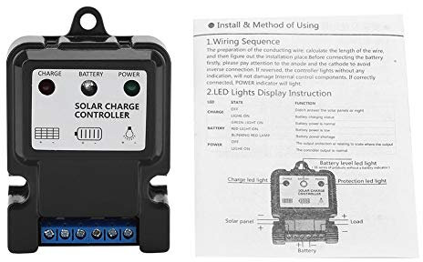 Zerodis Régulateur de charge intelligent PWM 10 A pour petit système d'énergie solaire (DHS-5S6V/12V 10A)