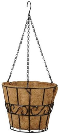 LB H&F Blumenampel Hängekorb Hängeampel Pflanzampel Pflanzkorb antik Deko Hängeschale Hängetopf Landhaus Shabby Metall (Ø 25 - Metall NEO)