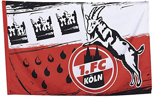 Flaggenfritze Flagge mit Hohlsaum 1. FC Köln Wappen - 80 x 120 cm + gratis Aufkleber