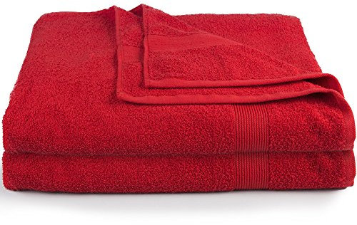 CelinaTex Bari Saunatuch XXL Doppelpack 90 x 220 cm rot Baumwolle Frottee Handtuch Badetuch Saunahandtuch