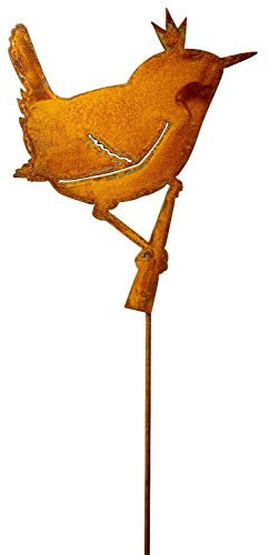 Edelrost Gartenstecker Zaunkönig Rost Deko Vogel aus Metall