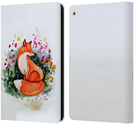 Head Case Designs Offizielle Sylvie Demers Fuchs Schoenheit Natur Leder-Wallet-Hülle Kompatibel mit Apple iPad Air 2 (2014)