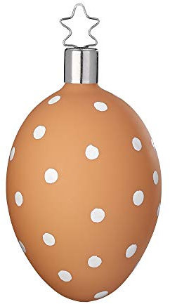 Ei 8 cm - Inge-Glas 21245T092 Punkte - Osterschmuck Christbaumschmuck Glas mundgeblasen Deko Baumschmuck Strauchschmuck ganzjährig
