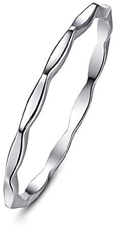 BONLAVIE Ewigkeitsring Stapelbare Ringe Massiver dünner Verlobungs-Jubiläumsring aus 925er Sterlingsilber für sie (56(17.8))