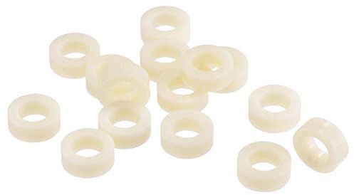sourcing map ABS Round Spacer Washer ID 8.2mm OD 14mm Length 5mm Plastic Standoff for 3D Printer, TV Wall Mounting, Electrical Outlet, Beige, 100Pcs
