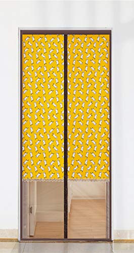 LIVEINU Magnet Fliegengitter Tür Insektenschutz Moskitonetz Fliegenvorhang für Balkontür Wohnzimmer Klebmontage Ohne Bohren 140 x 210cm Gelbe Ente