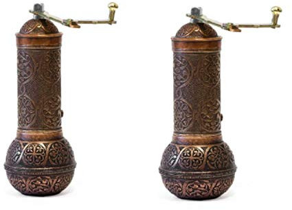 rrrrr Mini moulin à café en cuivre turc fabriqué à la main en acier inoxydable