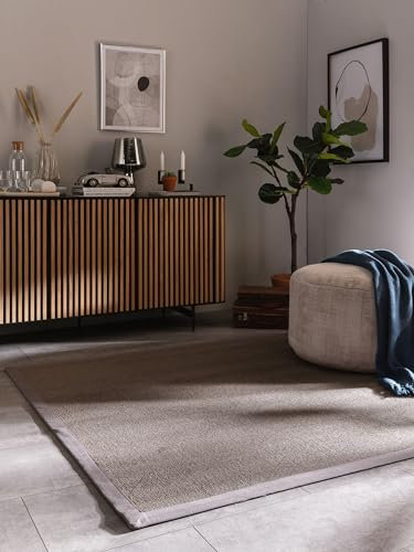 benuta Nest Sisal Naturfaser Teppich Sana - Grau 150x150 cm - Robuster Teppich für Esszimmer & Wohnzimmer - 100% Sisal Naturfaser - Zeitloses Design
