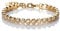 namana Tennis Herz-Armband für Frauen, Gold armband fur Damen, besetzt mit herzförmigen Swarovski-Kristallen, Damenarmband, Gold Armkette für Sie mit Geschenkbox