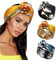 Zoestar Boho breites Turban-Stirnband Blumen bedrucktes Haarband verstellbarer Draht Turban Headwrap modische Haarbandanas für Frauen und Mädchen (3 Stück)