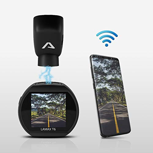 LAMAX T6 GPS WiFi Mini Dashcam 2022-Version AutoBild empfohlen Auto Kamera - Videoregistrator Für Auto - Kompakte Autokamera Dash Cam Full HD mit GPS, Nachtsicht, WDR, G-Sensor und Parkmodus