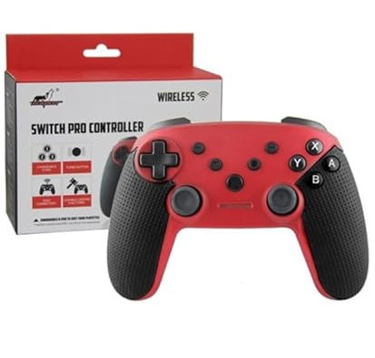 MANDO NFC INALAMBRICO PARA NINTENDO SWITCH ANDROID PRO CONTROLLER ROJO